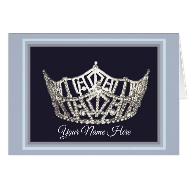 Carte de note personnalisée style Miss America (Devant Horizontal)