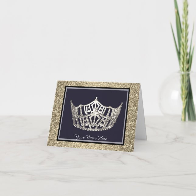 Carte de note personnalisée style Miss America (Devant)