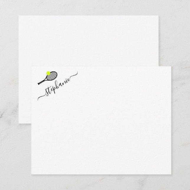 Carte de note personnalisée Tennis (Devant / Derrière)