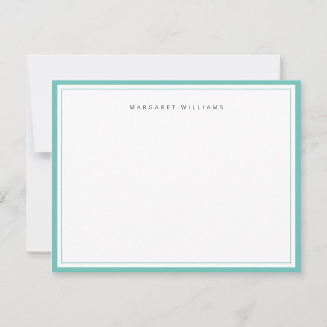 Carte de note personnalisée turquoise Bordure mini (Devant)