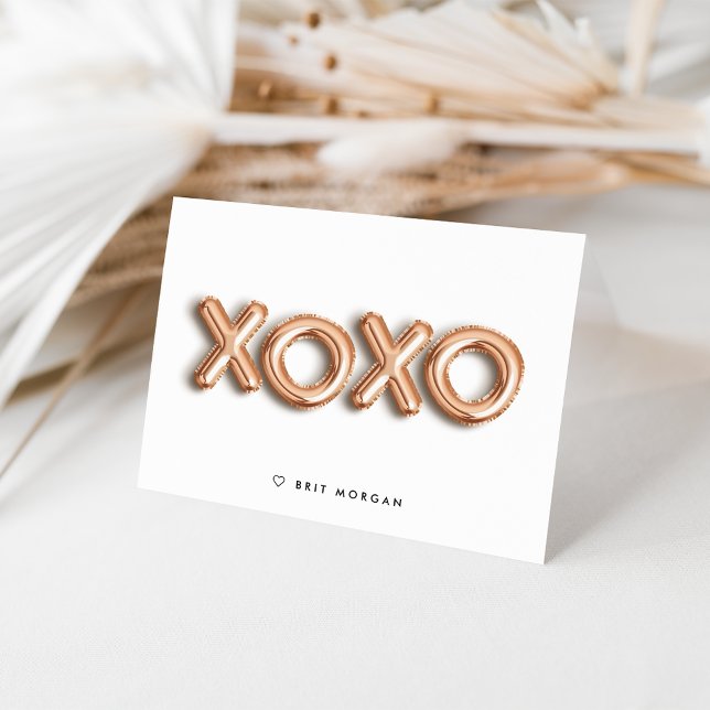 Carte de note personnalisée XOXO Rose Gold (Créateur téléchargé)