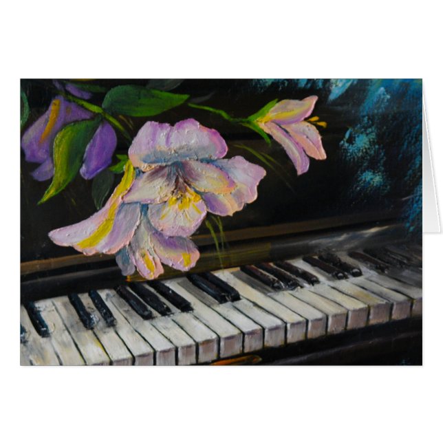 Carte de note Piano Peinture (Devant Horizontal)