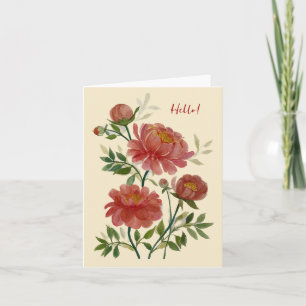 Carte de note Pink Peony pliée