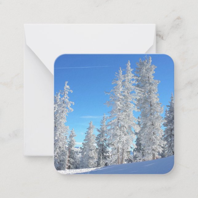 Carte de note plat des arbres d'hiver (Devant)