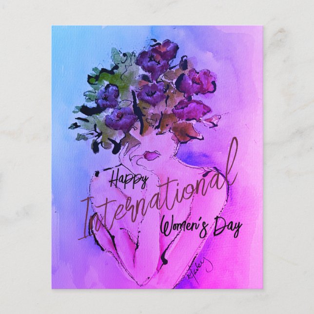 Carte de note plat Dreams fleur sauvage (Devant)