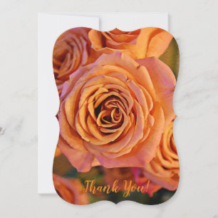 Carte de note Plat Merci Rose orange