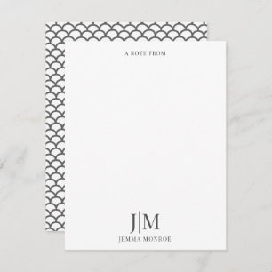 Carte de note plat Motif Monogram Moderne