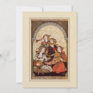 Carte de note plat pour la fête