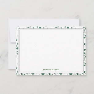 Carte de note plate légère des fougères  