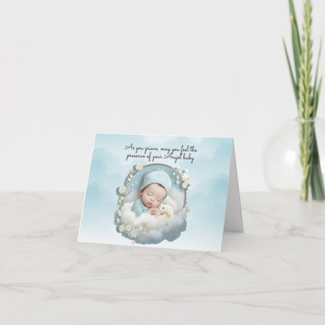 Carte de note pliée Angel Baby Loss of Child Sympa (Devant)