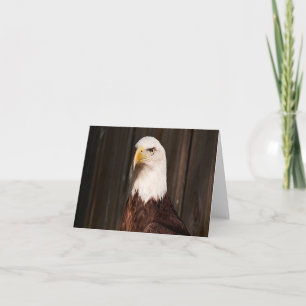 Carte de note pliée avec photo d'aigle à tête blan