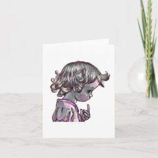 Carte de note pliée Curly Hair Girl