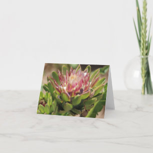 Carte de note pliée de la photo de fleur d'Articho