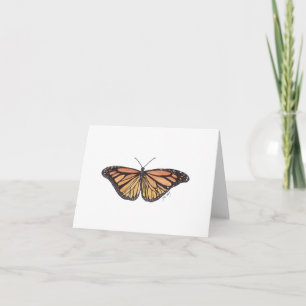 Carte de note pliée du papillon Monarque d'été