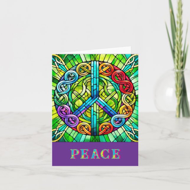 Carte de note pliée du symbole de paix (Devant)