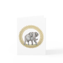 Carte de note pliée Elephant Mandala