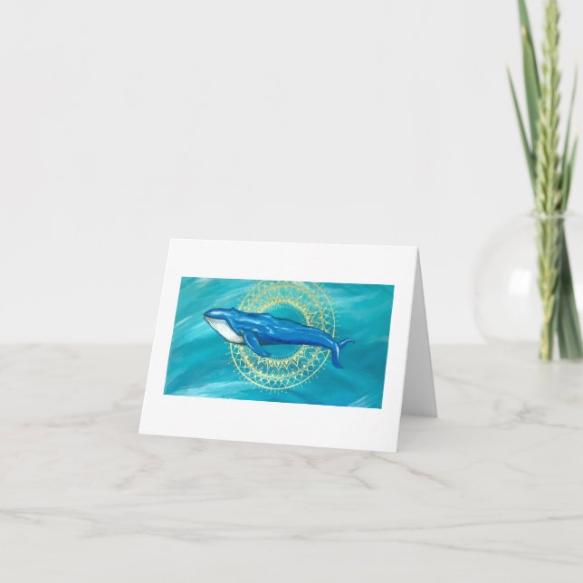 Carte de note pliée en médecine baleine (Devant)