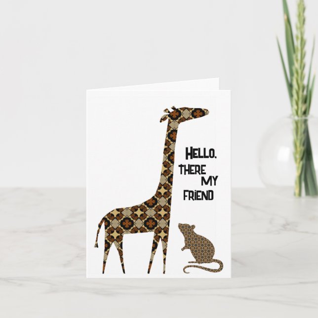 Carte de note pliée Hello Friend (Devant)