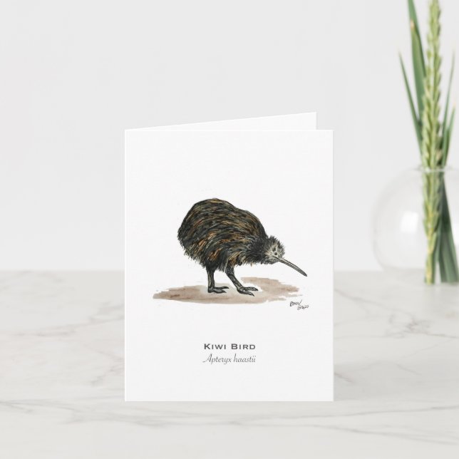 Carte de note pliée Kiwi Bird (Devant)