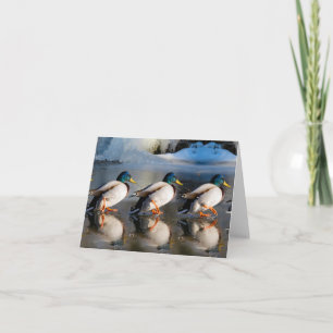 Carte de note pliée MALLARD EN HIVER