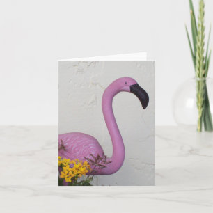 Carte de note pliée photo Flamant rose