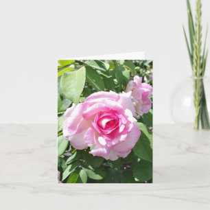 Carte de note pliée rose