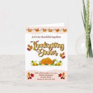 Carte de note pliée "Thanksgiing"