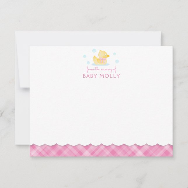 Carte de note pour bébé en caoutchouc Ducky Preppy (Devant)