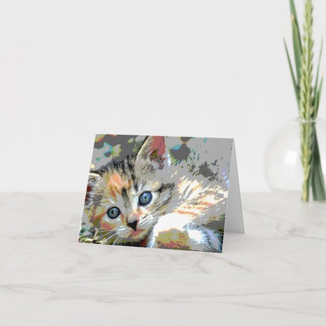 Carte de note pour chaton Abstraite (Devant)
