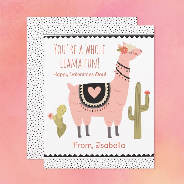 Carte de note pour enfants Llama Valentine (Créateur téléchargé)