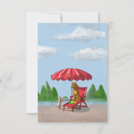 Carte de note pour le serviteur et le caniche