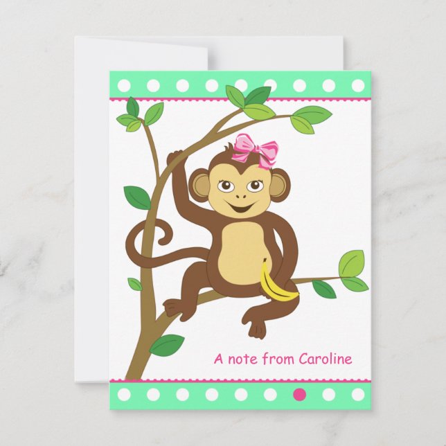 Carte de note pour petite fille mignonne (Devant)