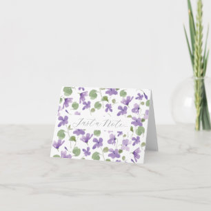 Carte de note pour violettes sucrées