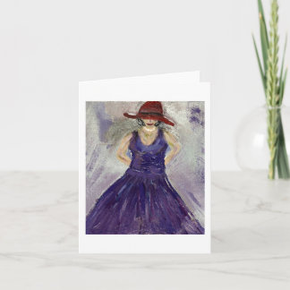Carte de note pourpre de robe