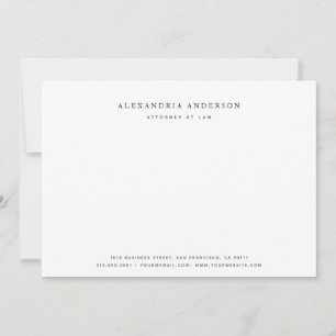 Carte de note professionnelle minimaliste pour avo