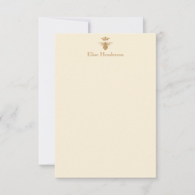Carte de note Queen Bee Vintage personnalisée (Devant)