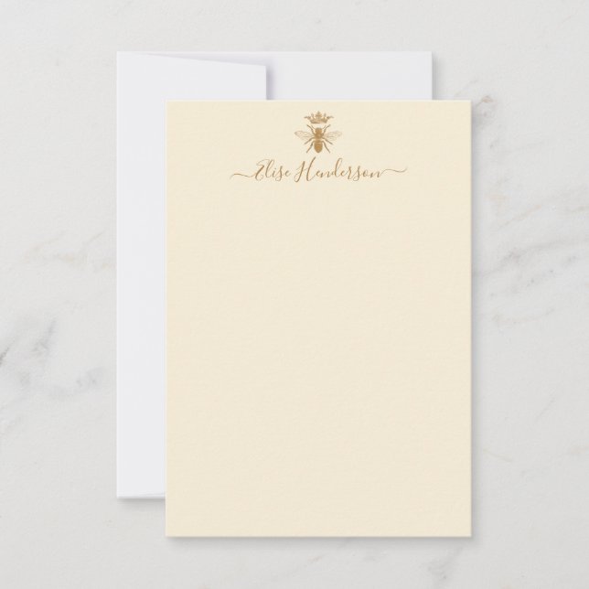 Carte de note Queen Bee Vintage personnalisée (Devant)