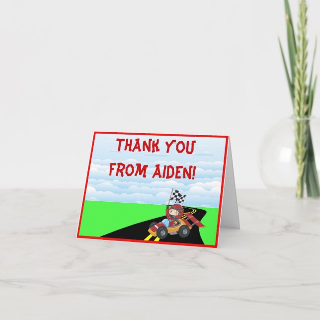 Carte de note Race Car Thank you (Devant)