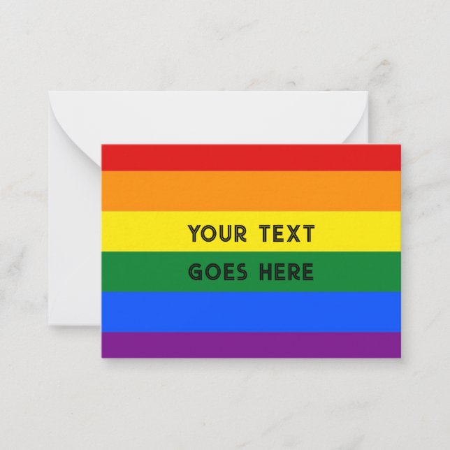 Carte de note RAINBOW vide plat pour personnaliser (Devant)