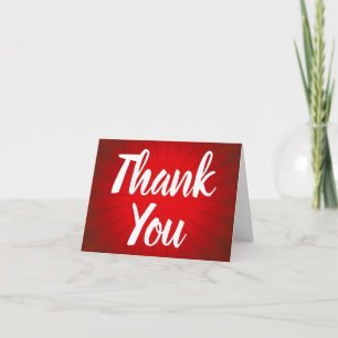 Carte de note Red Sunburst Thank You