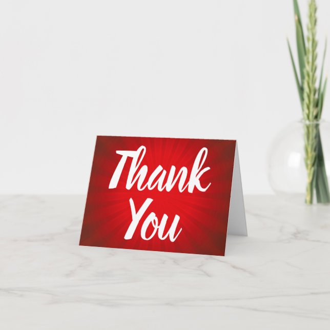 Carte de note Red Sunburst Thank You (Devant)