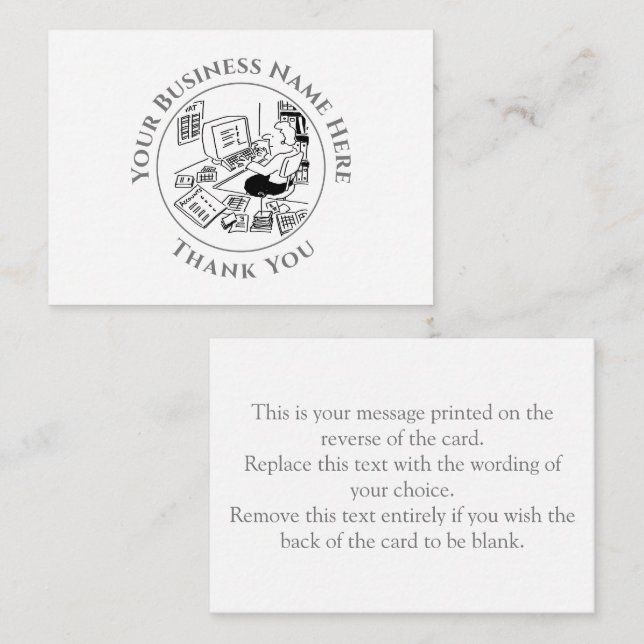 Carte de note Remerciements du support Office (Devant / Derrière)
