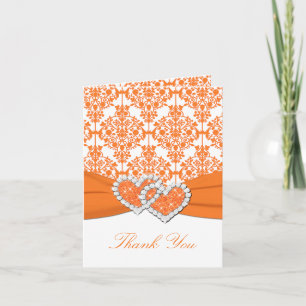 Carte de note Ripe Orange Damask Merci