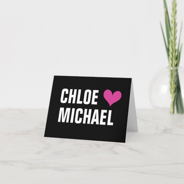 Carte de note - rose et noir (Devant)