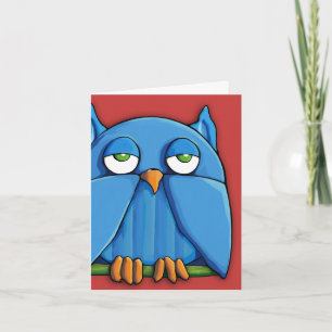Carte de note rouge Aqua Owl