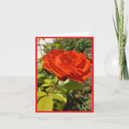 Carte de note rouge en fleurs complètes