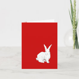 Carte de note rouge lapin