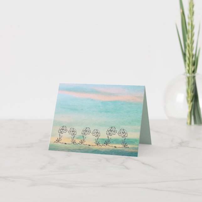 Carte de note Sentiments printaniers . (Devant)