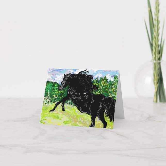 Carte de note Stallion noir (Devant)
