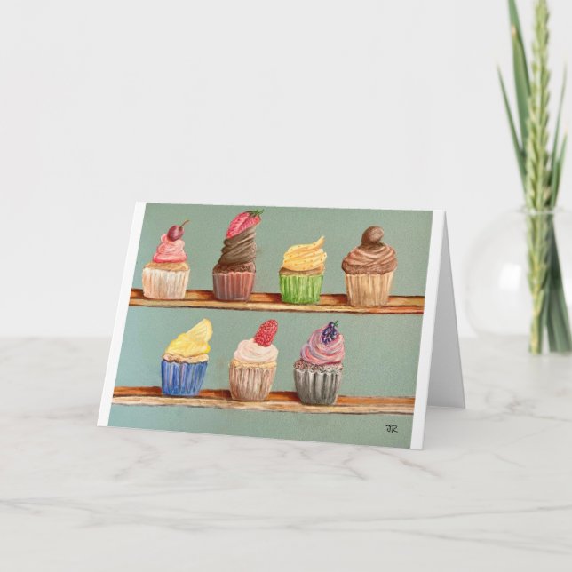 Carte de note sur le plateau de cupcake (Devant)